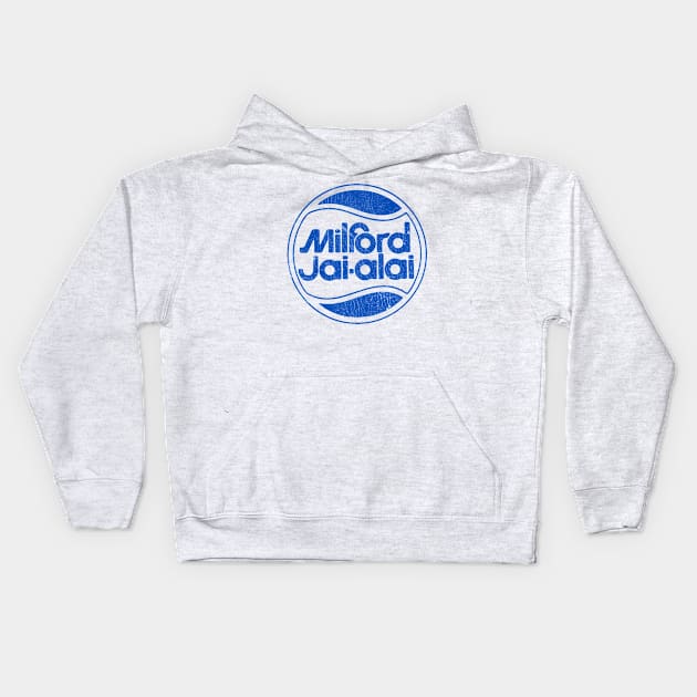 Milford Jai-Alai -- Retro 1970s Aesthetic Kids Hoodie by DrumRollDesigns